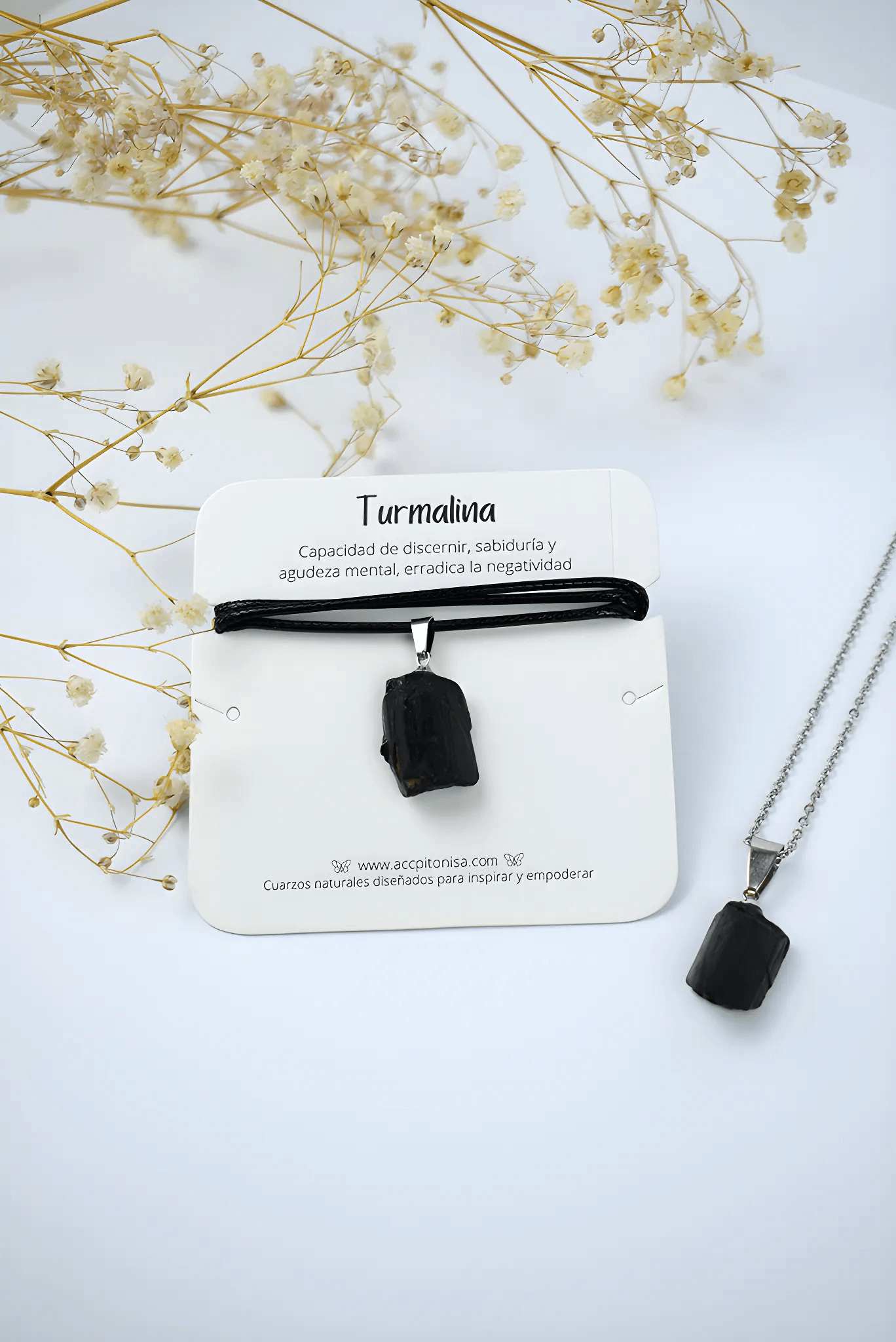 Turmalina Negra + Cordón cuero